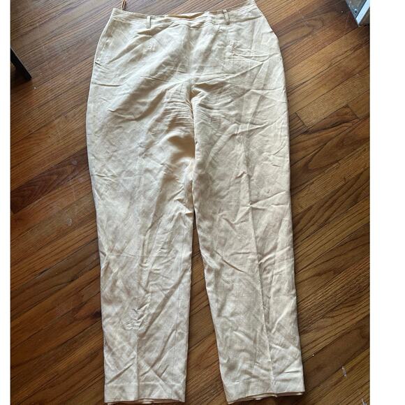 Talbots Yellow Silk Linen Trouser Pants - Picture 1 of 7